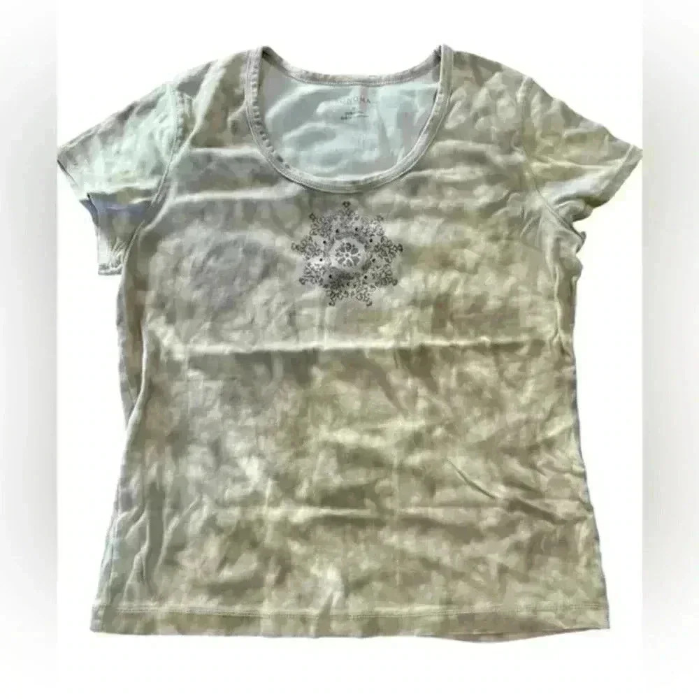 Sonoma Tan Tie Die with Design Womens Size Medium